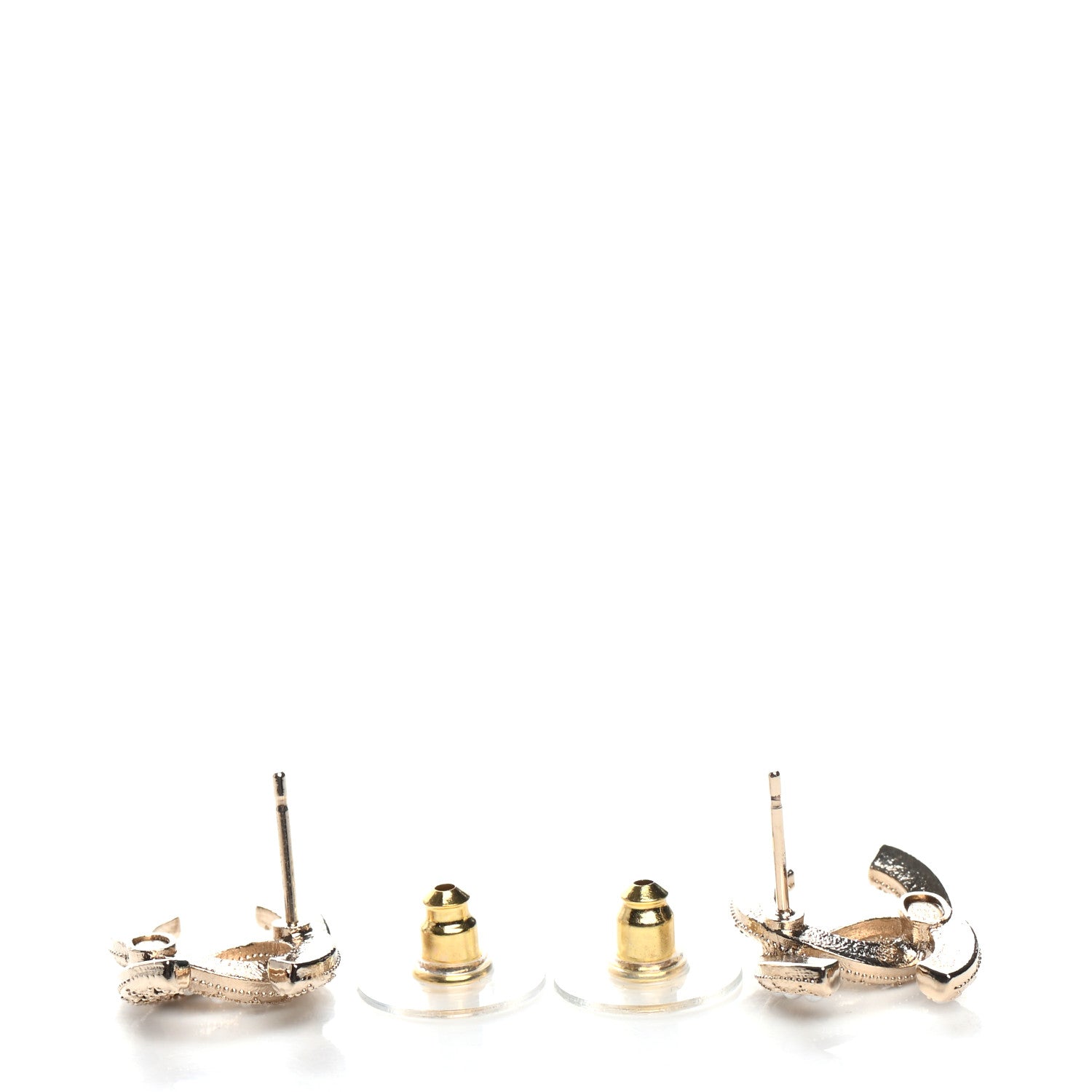 Chanel Resin Pearl CC Earrings Gold Black 3 of 4