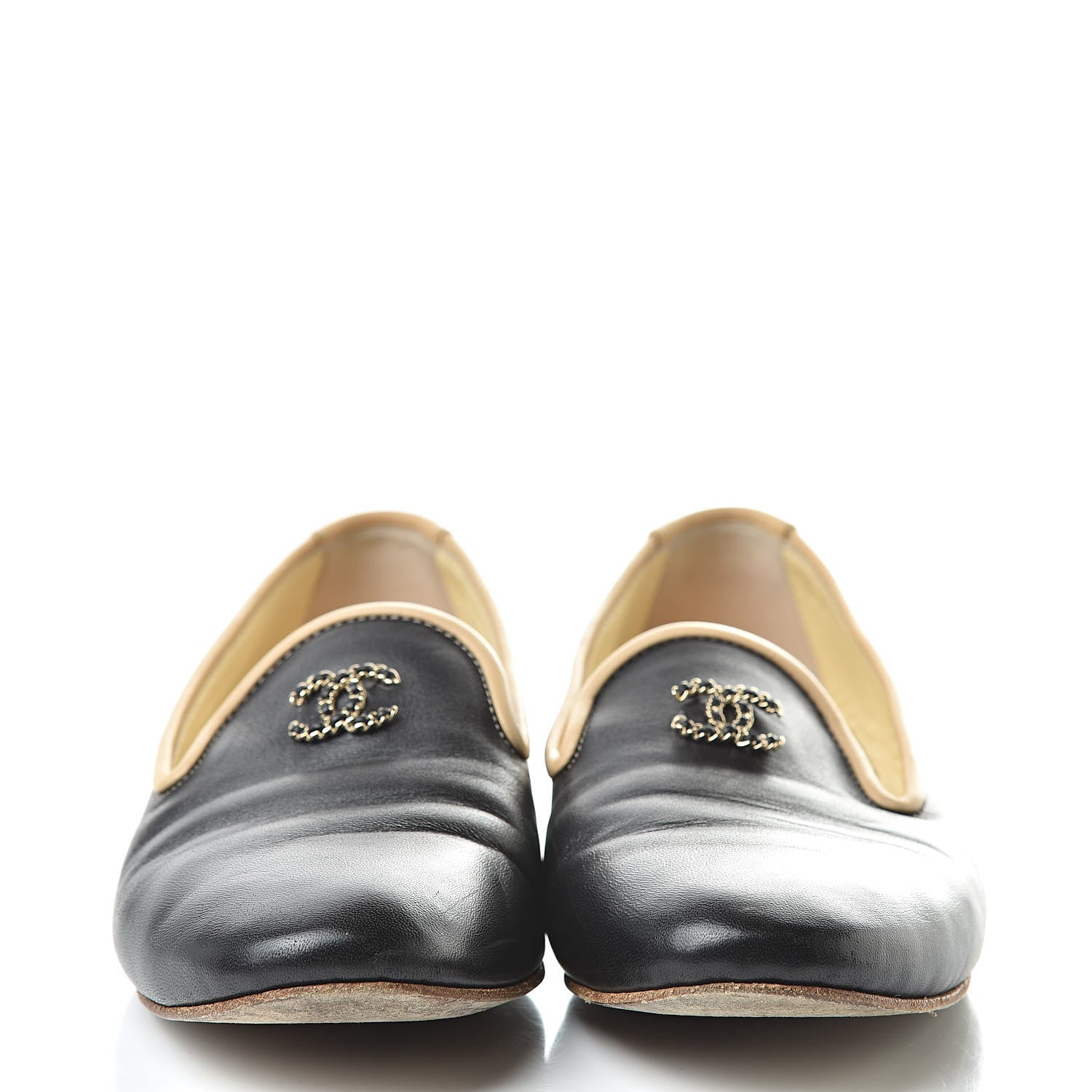 Chanel Lambskin CC Chain Loafers 37 Black 2 of 12