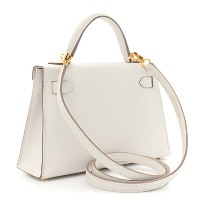 Hermes Epsom Mini Kelly Sellier 20 Gris Pale 3 of 8