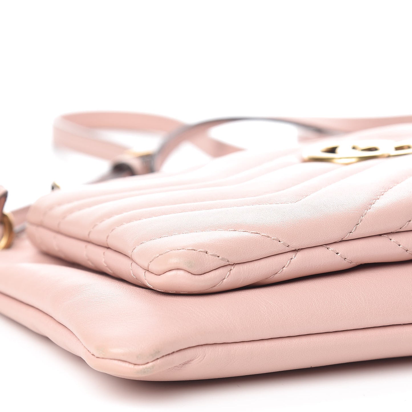 Calfskin Matelasse Small GG Marmont Double Zip Shoulder Bag Perfect Pink