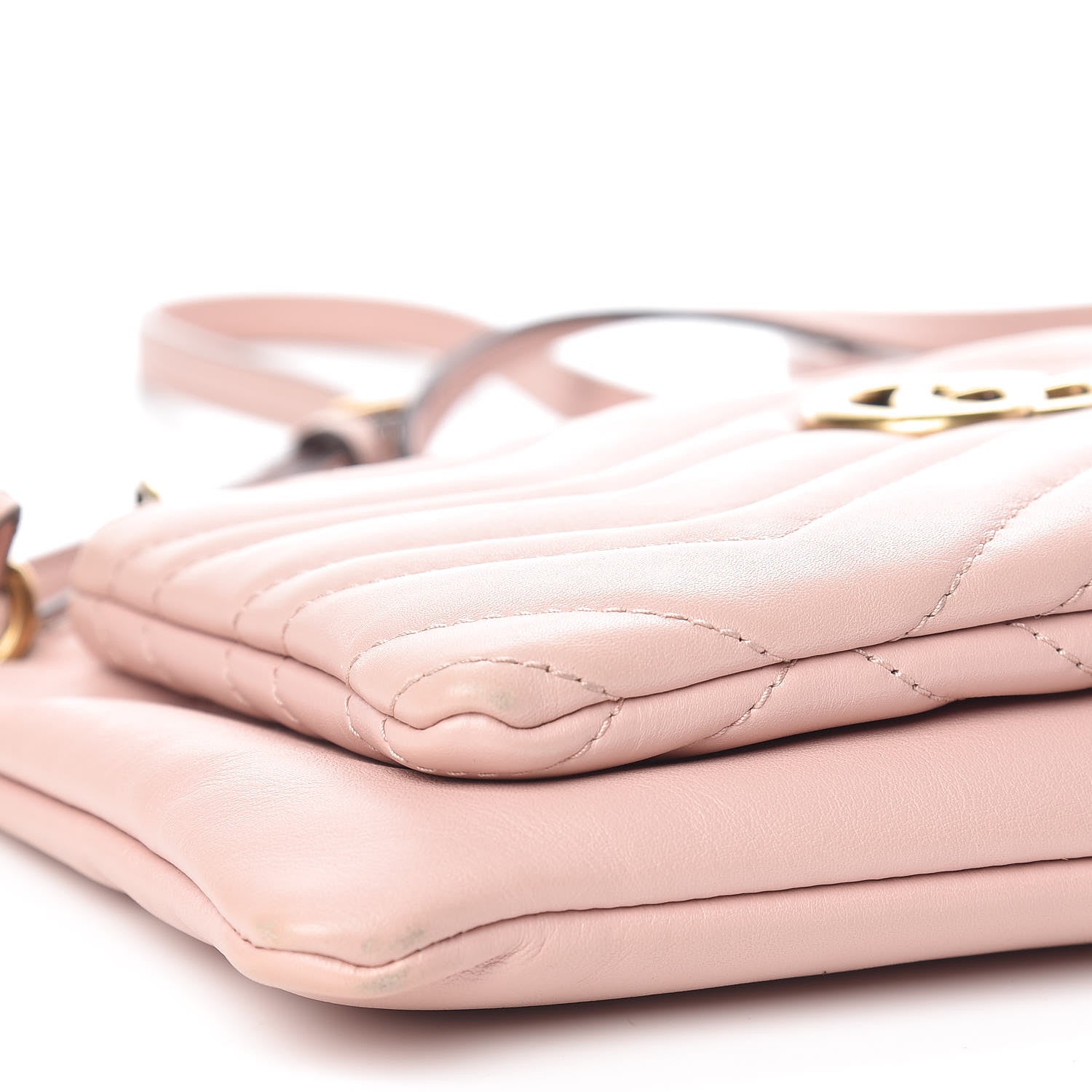 Gucci Calfskin Matelasse Small GG Marmont Double Zip Shoulder Bag Perfect Pink 8 of 10