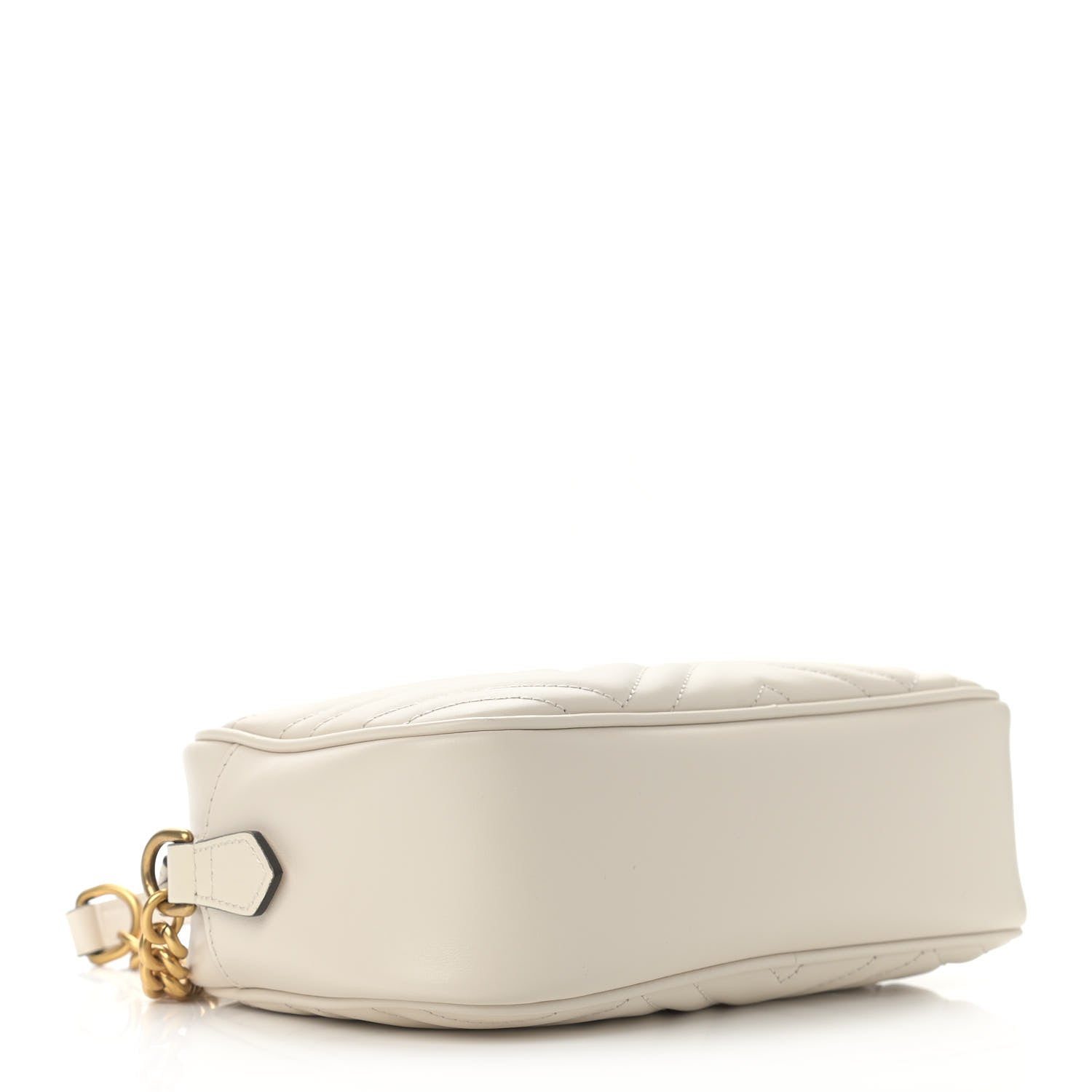 Gucci Calfskin Matelasse Small GG Marmont Chain Shoulder Bag White 4 of 10