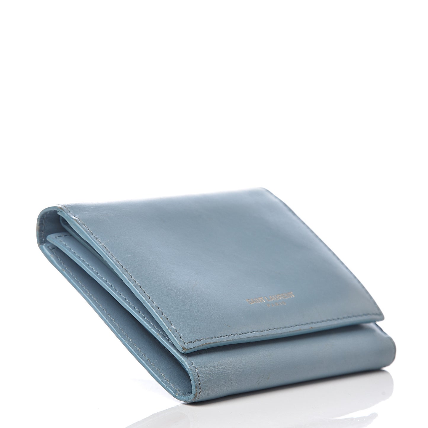 Calfskin Trifold Wallet Blue