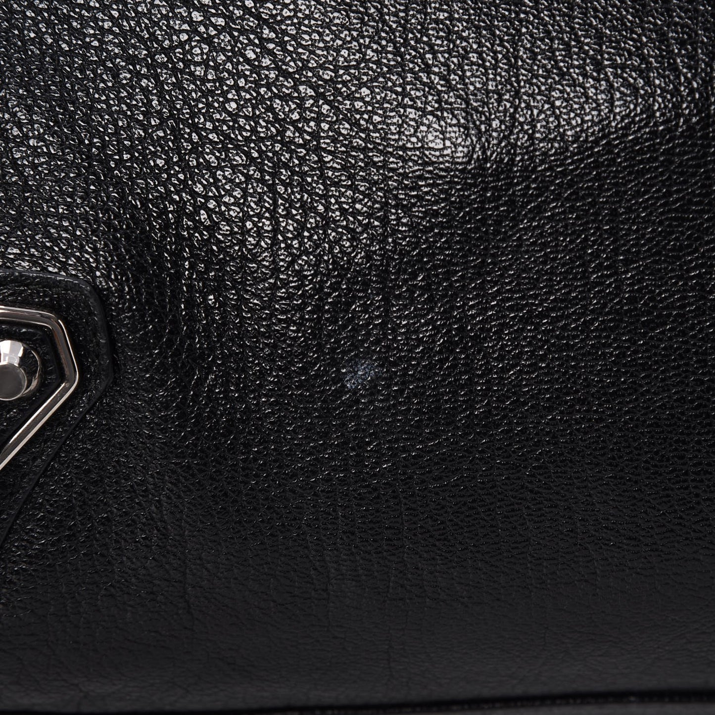 Chevre Silver Metallic Edge Hardware Velo Black