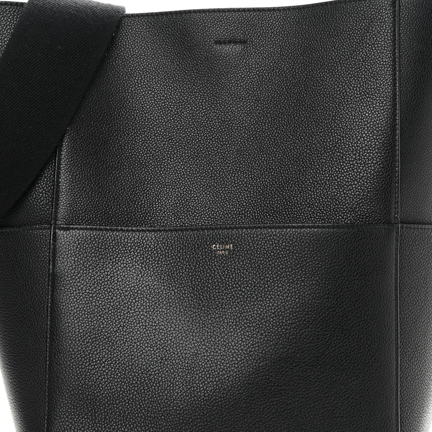 Soft Grained Calfskin Sangle Bucket Bag Black