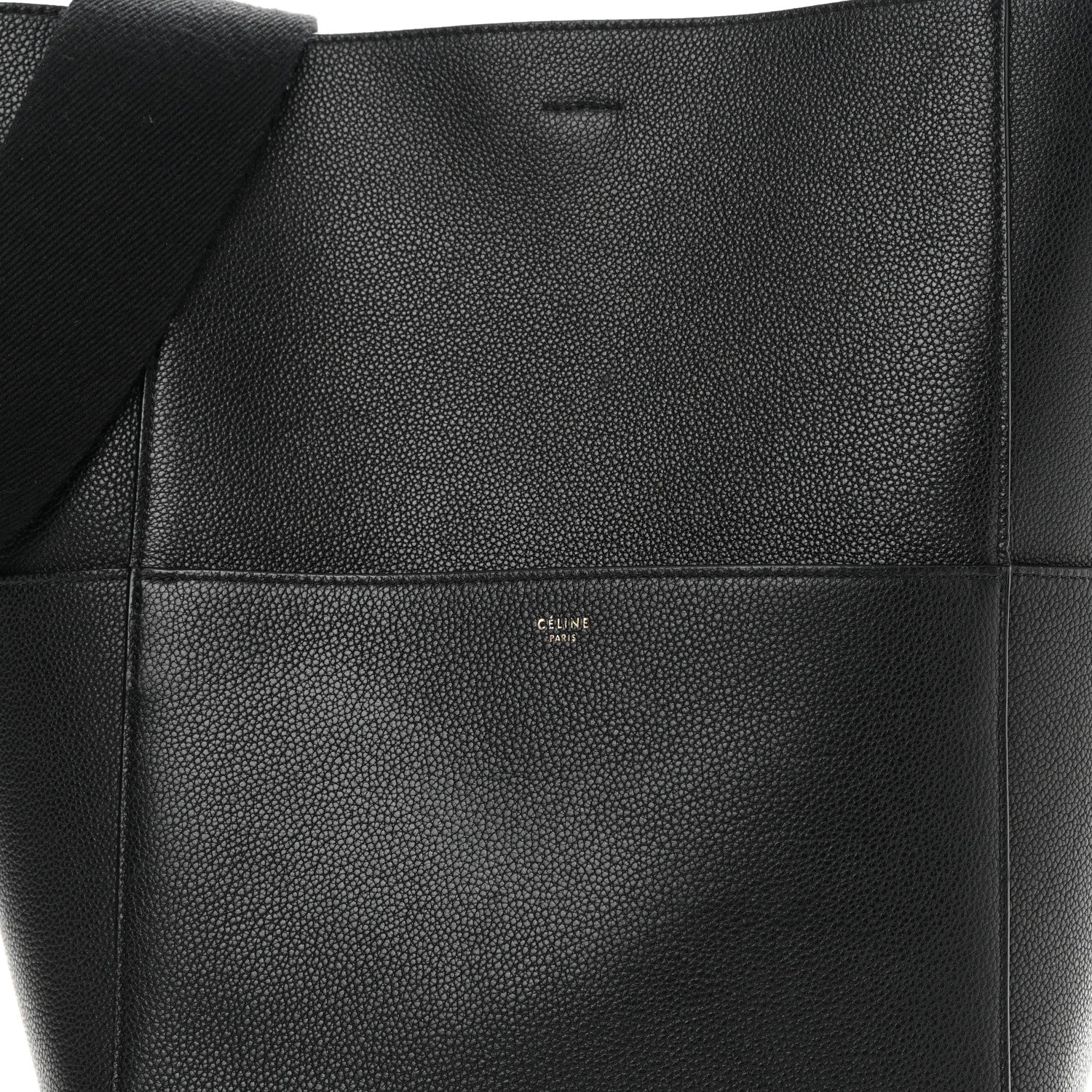 Celine Soft Grained Calfskin Sangle Bucket Bag Black 8 of 13