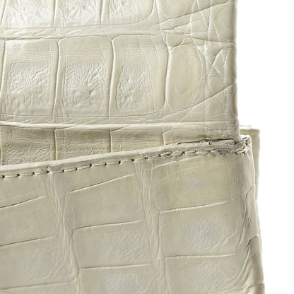 Nancy Gonzalez Crocodile Flap Clutch Wallet White 11 of 14
