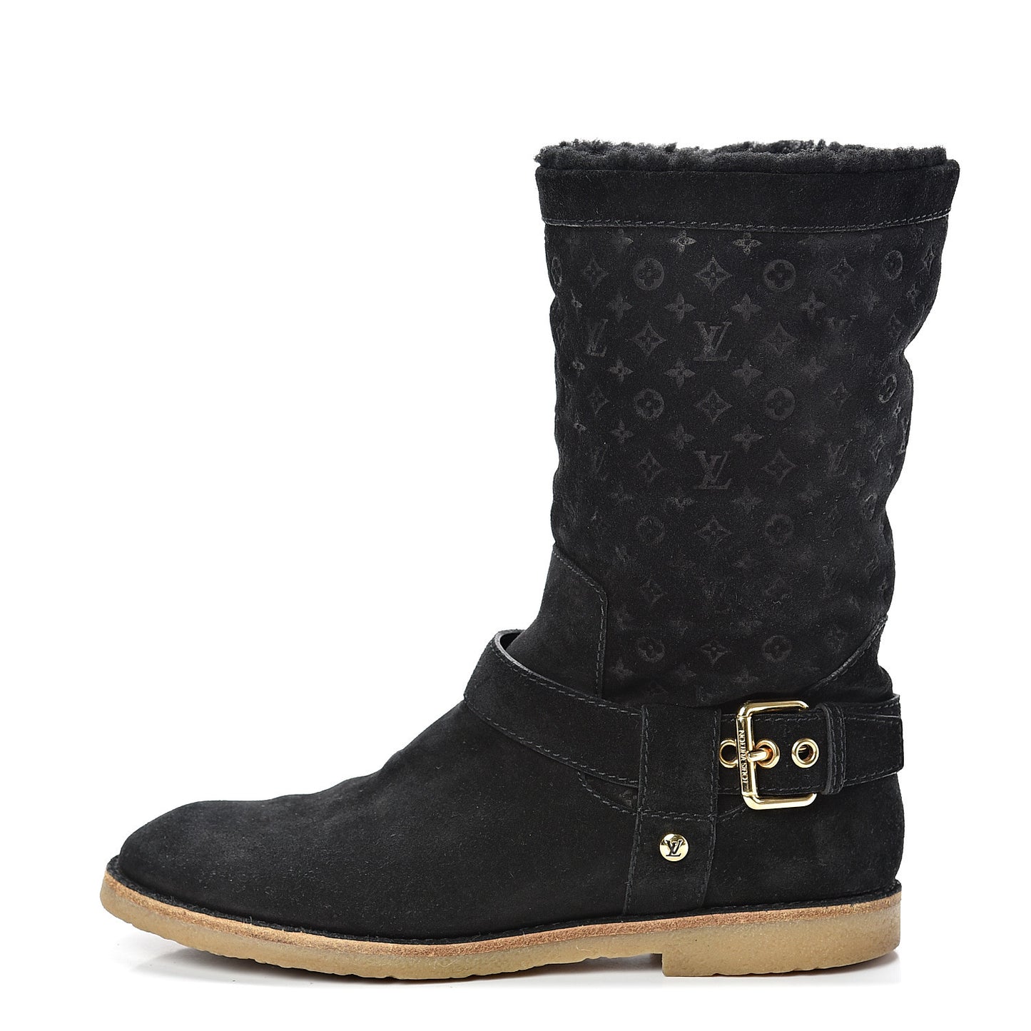 Suede Shearling Fauvist Boots 39 Black