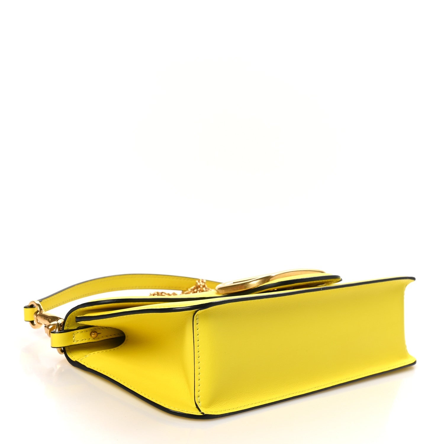 Valentino Garavani Calfskin Vlogo Loco Shoulder Bag Bright Lemon 4 of 9