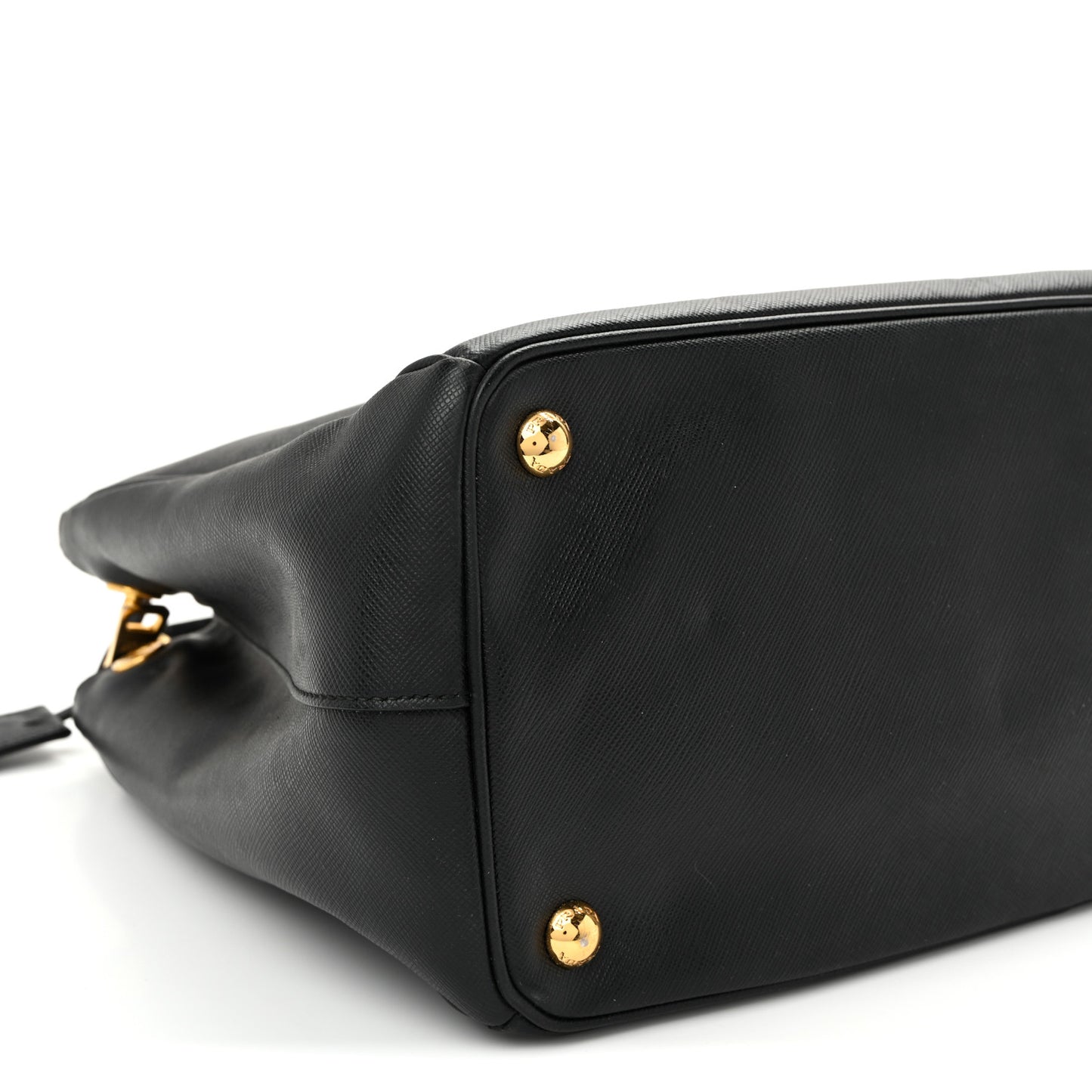 Saffiano Lux Medium Galleria Double Zip Tote Black