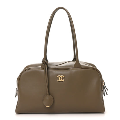 Chanel Calfskin Large Perfect Bowling Bag Dark Khaki 1 of 10
