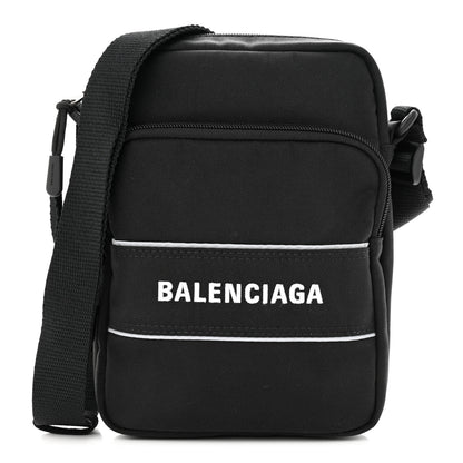 Balenciaga Recycled Nylon Small Sport Messenger Bag Black White 1 of 10