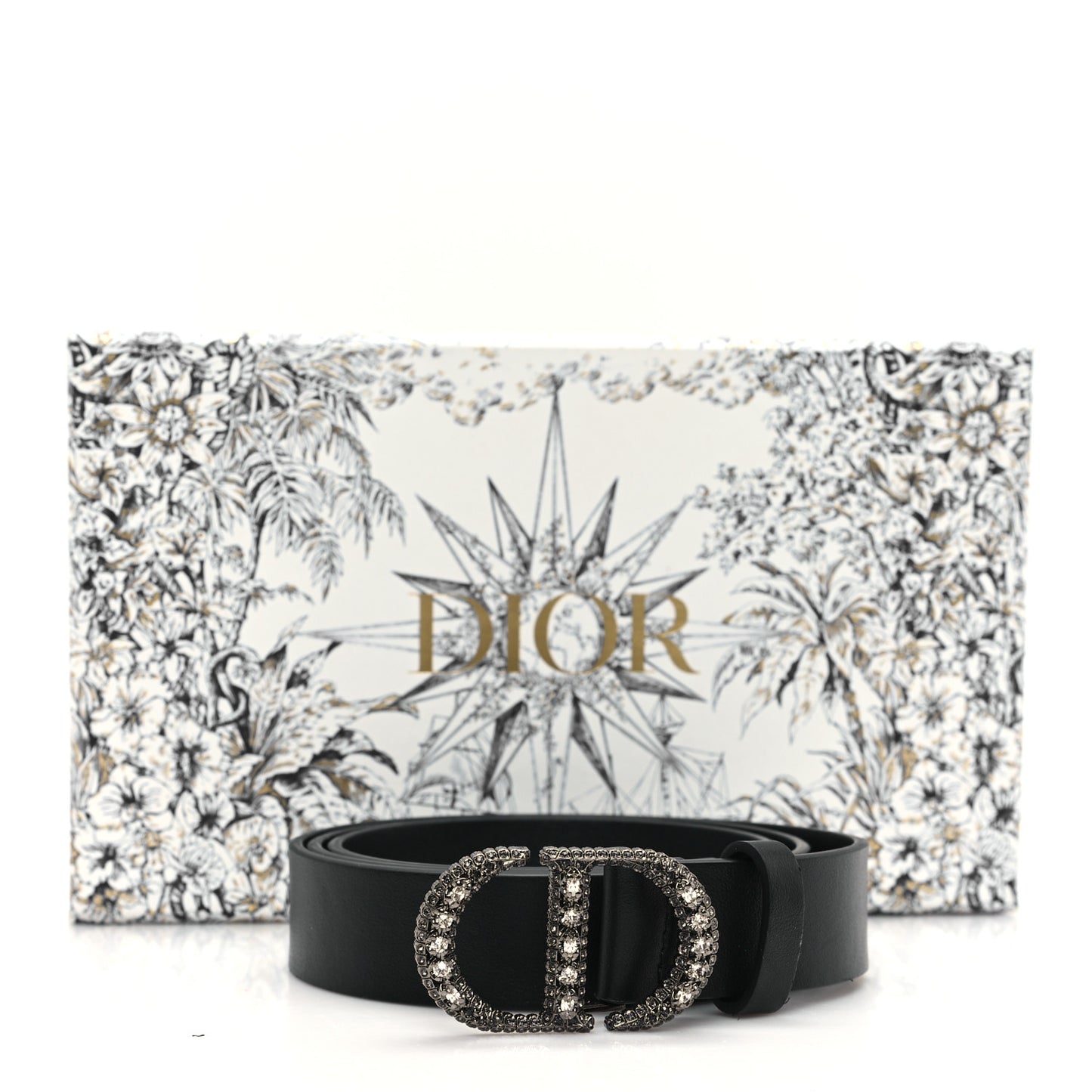 Calfskin Crystal CD Belt 90 36 Black