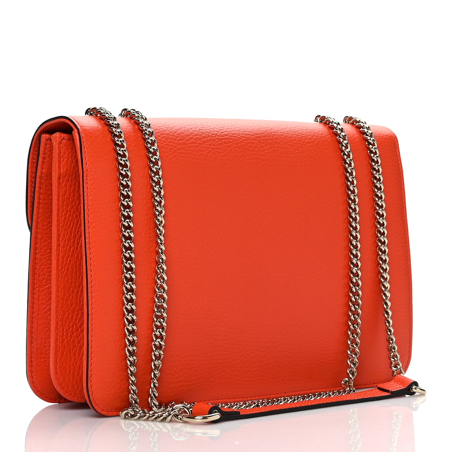 Dollar Calfskin Interlocking G Shoulder Bag Sun Orange