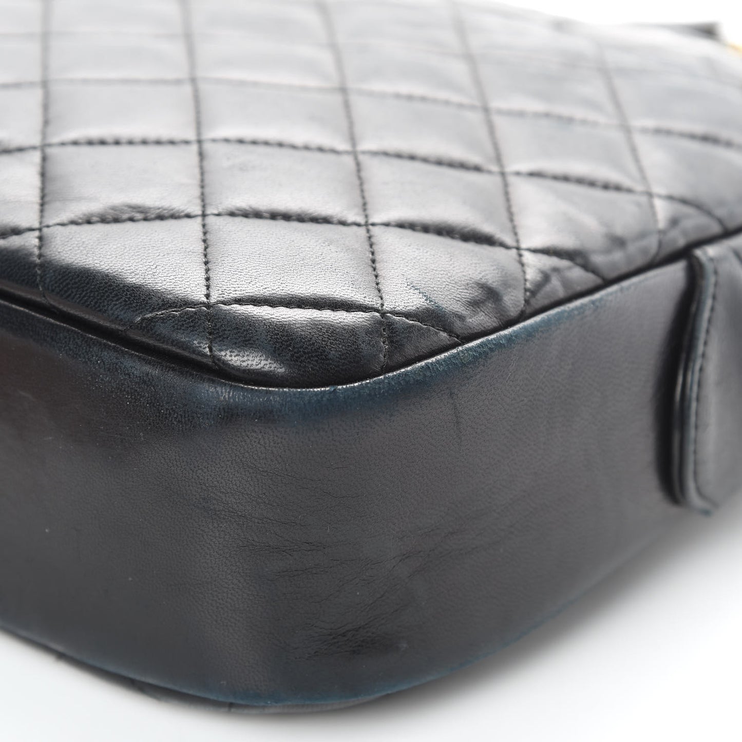 Lambskin Quilted Camera Case Black