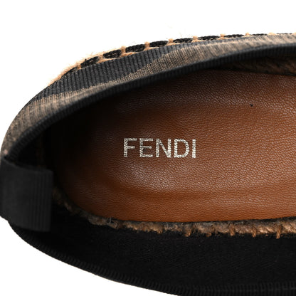 Fendi Canvas Pequin Espadrilles 38 Tobacco Black 7 of 11