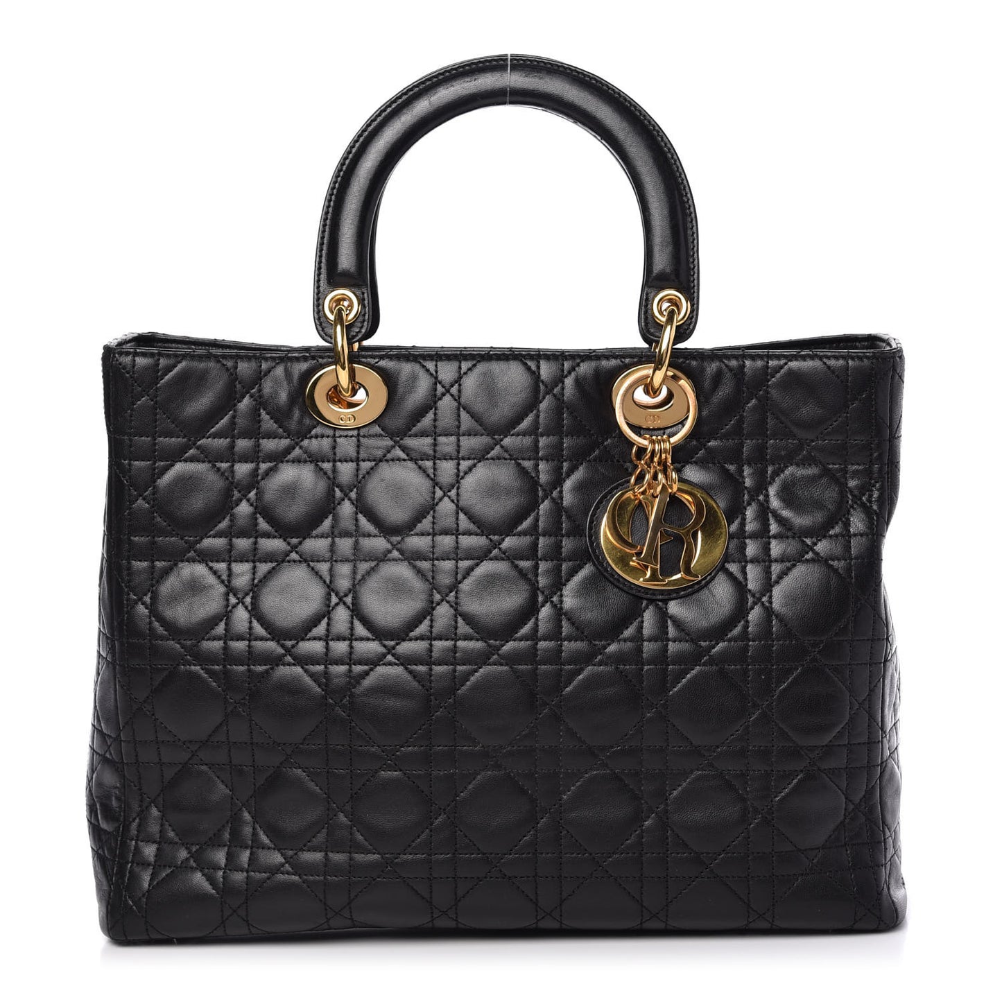 Lambskin Cannage Large Lady Dior Black