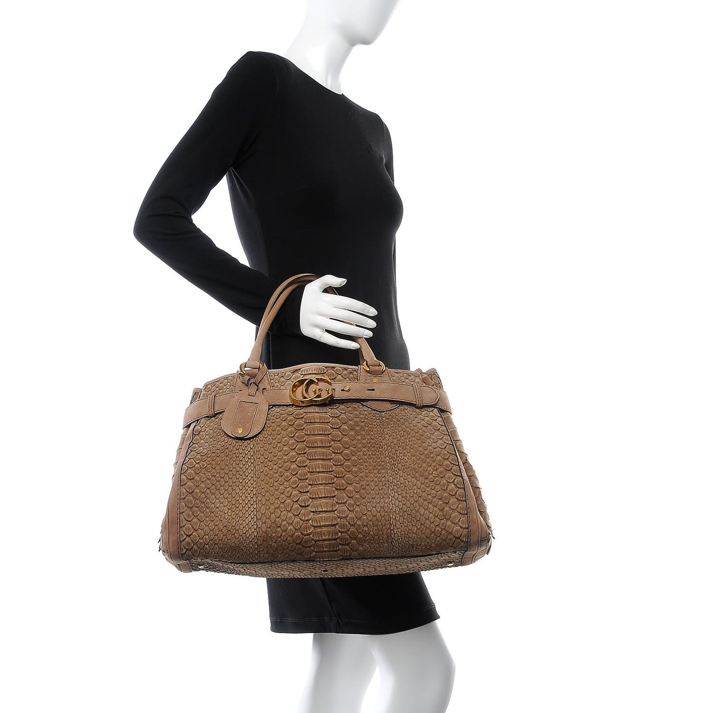 Python Large GG Running Tote Brown