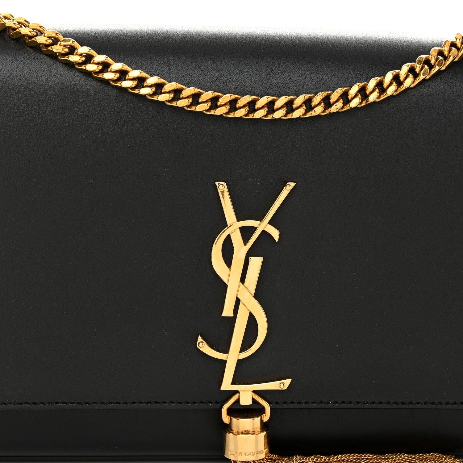 Saint Laurent Smooth Calfskin Medium Classic Monogram Kate Tassel Satchel Black 7 of 10