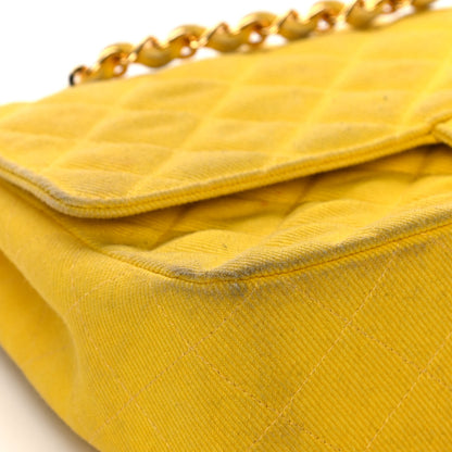 Chanel Jersey Quilted Medium Single Flap Yellow 9 of 16
