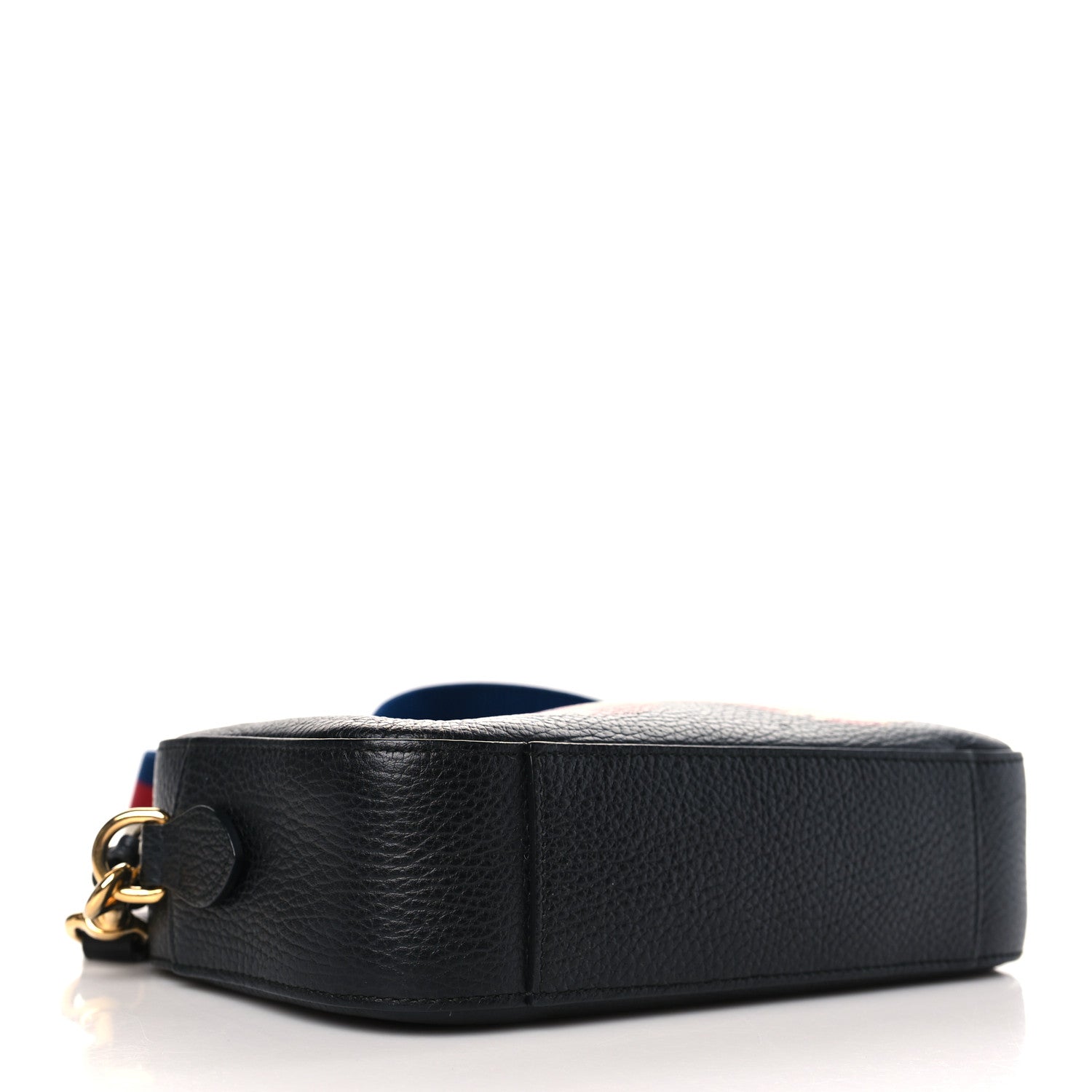Gucci Grained Calfskin Sylvie Web Kingsnake Small Camera Bag Black Multicolor 4 of 9