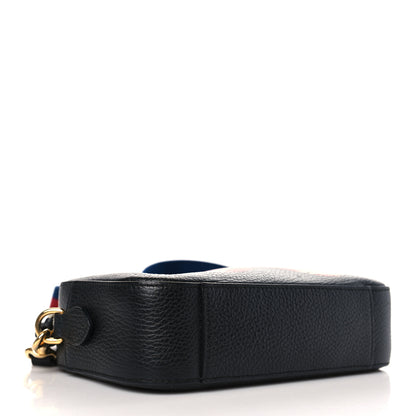Gucci Grained Calfskin Sylvie Web Kingsnake Small Camera Bag Black Multicolor 4 of 9