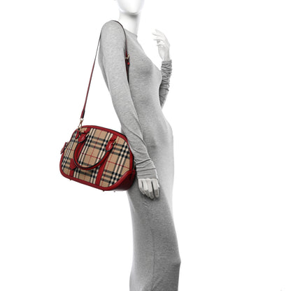 Burberry Horseferry Check Small Orchard Bowling Bag Honey Parade Red 2 of 19
