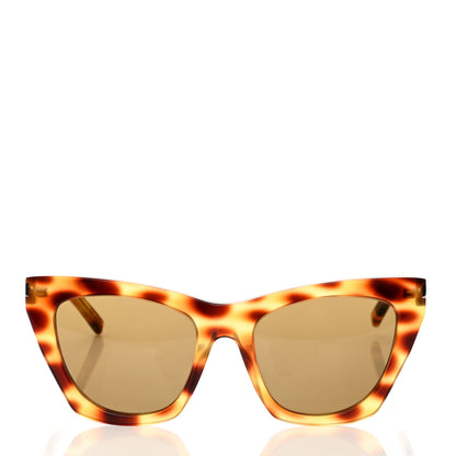 Saint Laurent New Wave SL214 Kate Cat Eye Sunglasses Havana Brown 2 of 8
