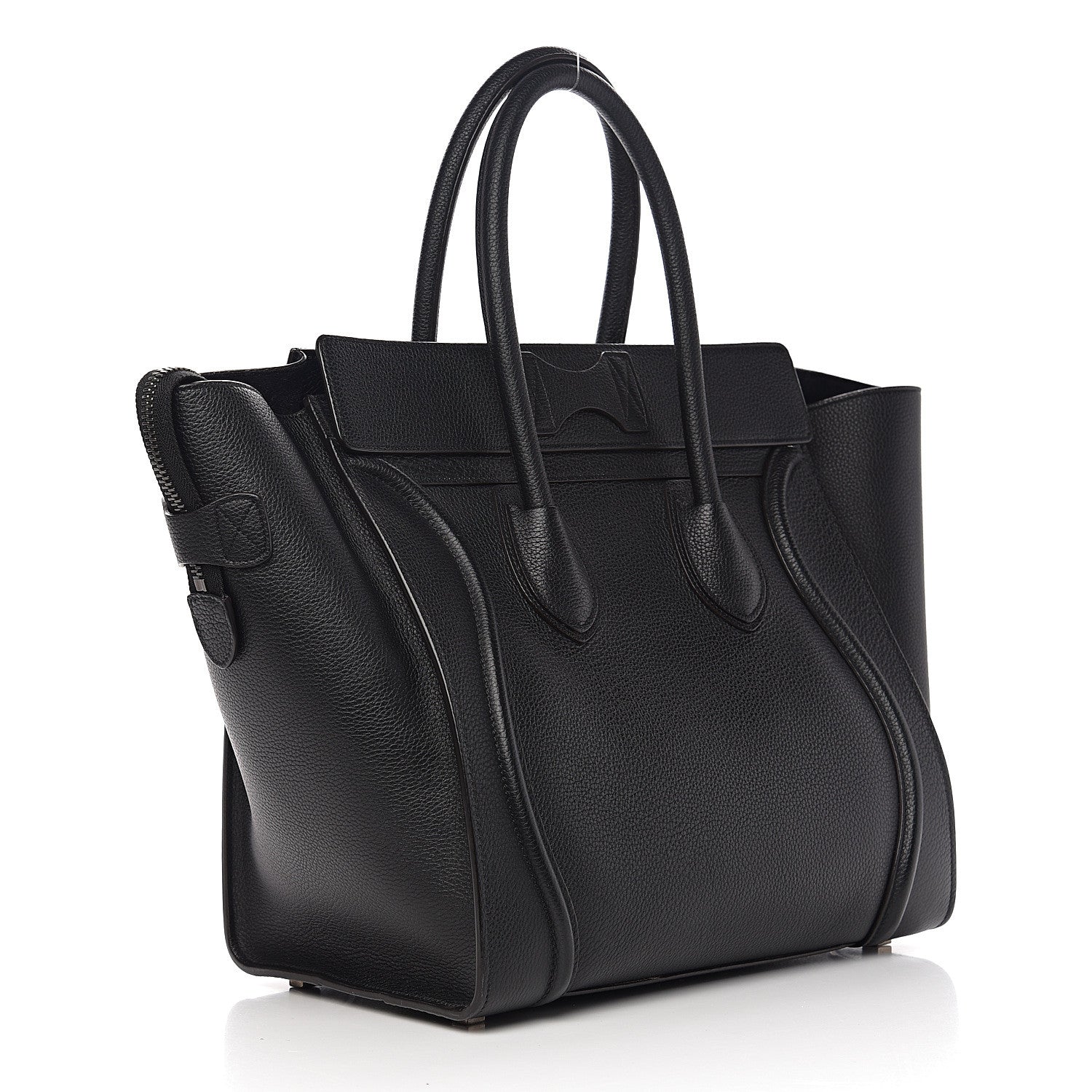 Celine Drummed Calfskin Mini Luggage Black 2 of 10