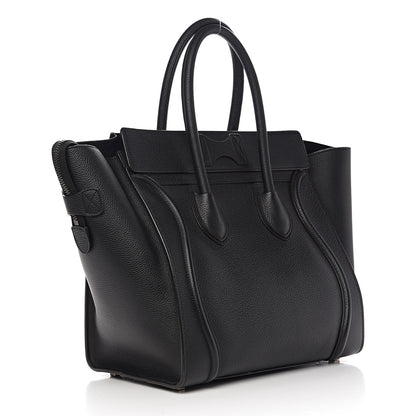 Celine Drummed Calfskin Mini Luggage Black 2 of 10