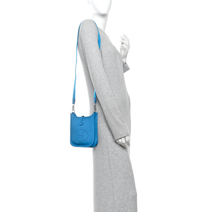Hermes Taurillon Clemence Evelyne TPM Bleu Frida 2 of 10