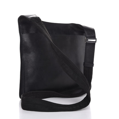 Prada Smooth Calfskin Flat Messenger Bag Black 3 of 6