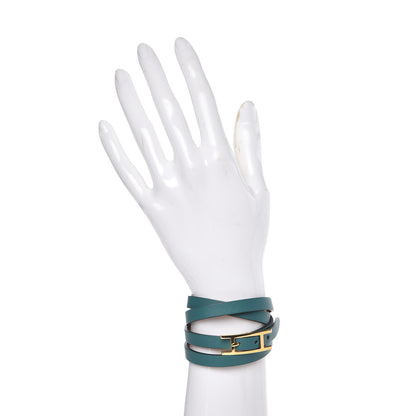 Hermes Swift Hapi 3 MM Triple Tour Bracelet S Malachite 2 of 12