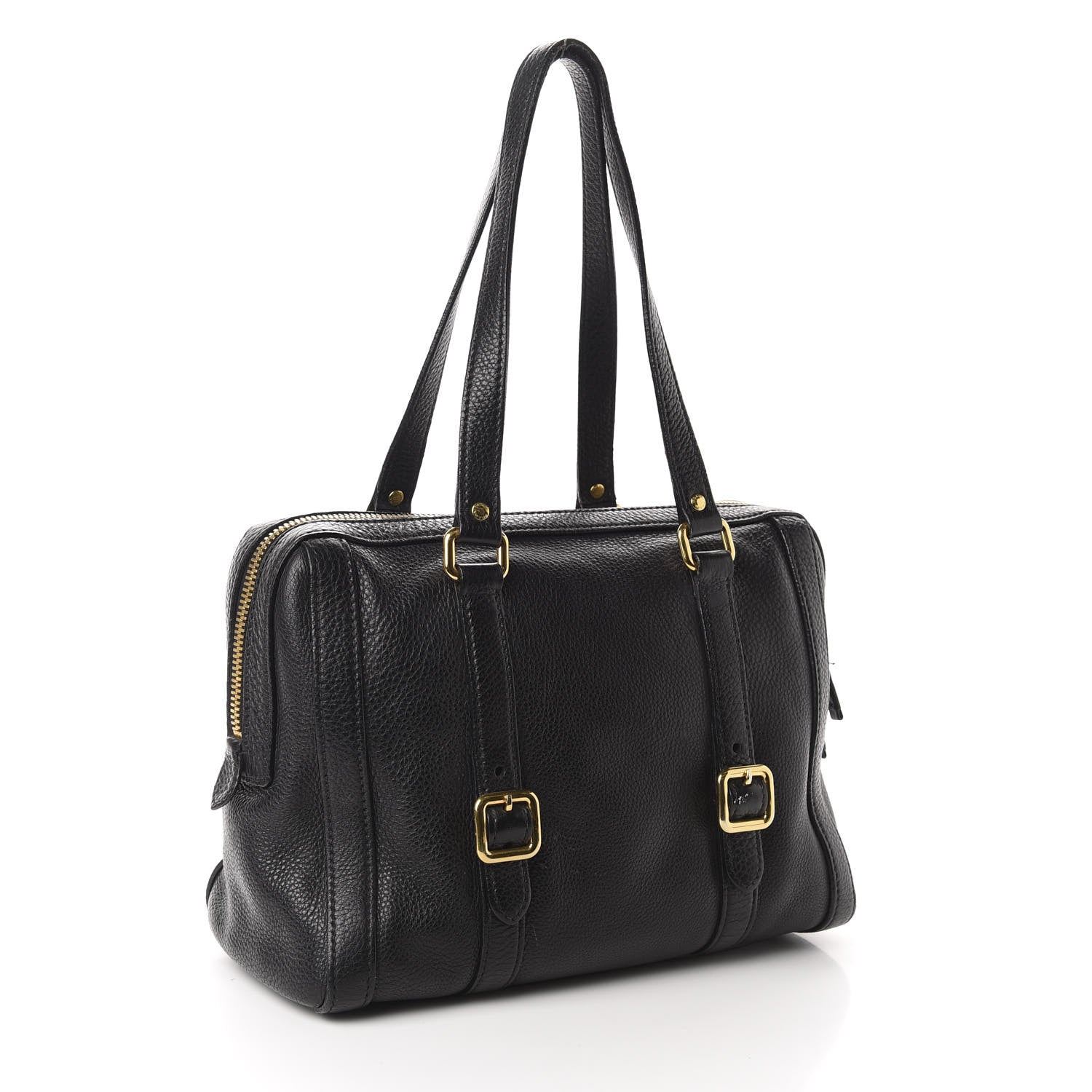Prada Vitello Daino Satchel Black 3 of 16