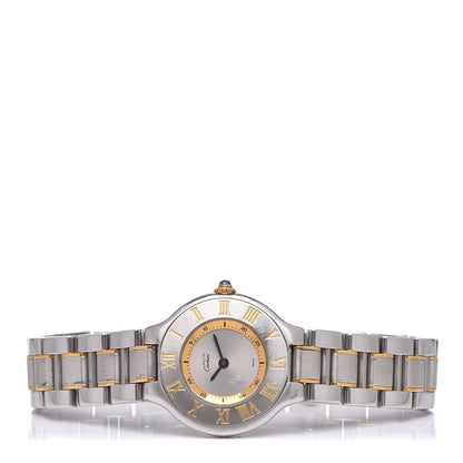Cartier Stainless Steel 18K Yellow Gold 28mm Must De 21 Quartz Watch 6 of 17