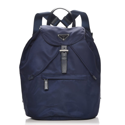 Prada Nylon Vela Saffiano Medium Cinch Backpack Baltico 1 of 9
