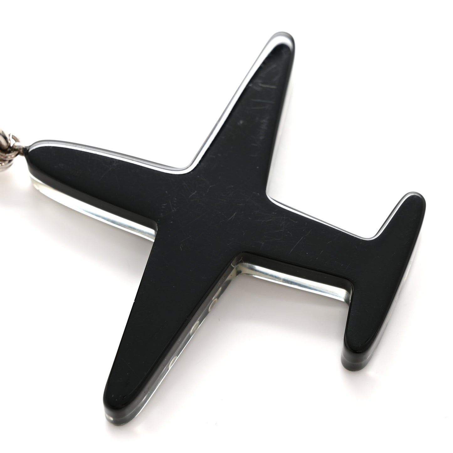 Resin Pearl CC Airplane Keychain Black White