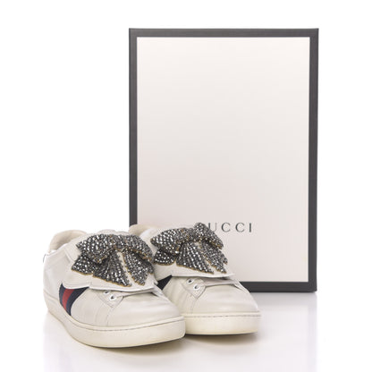 Gucci Calfskin Ayers Web Womens Ace Bow Lace Sneakers 37 White 16 of 16