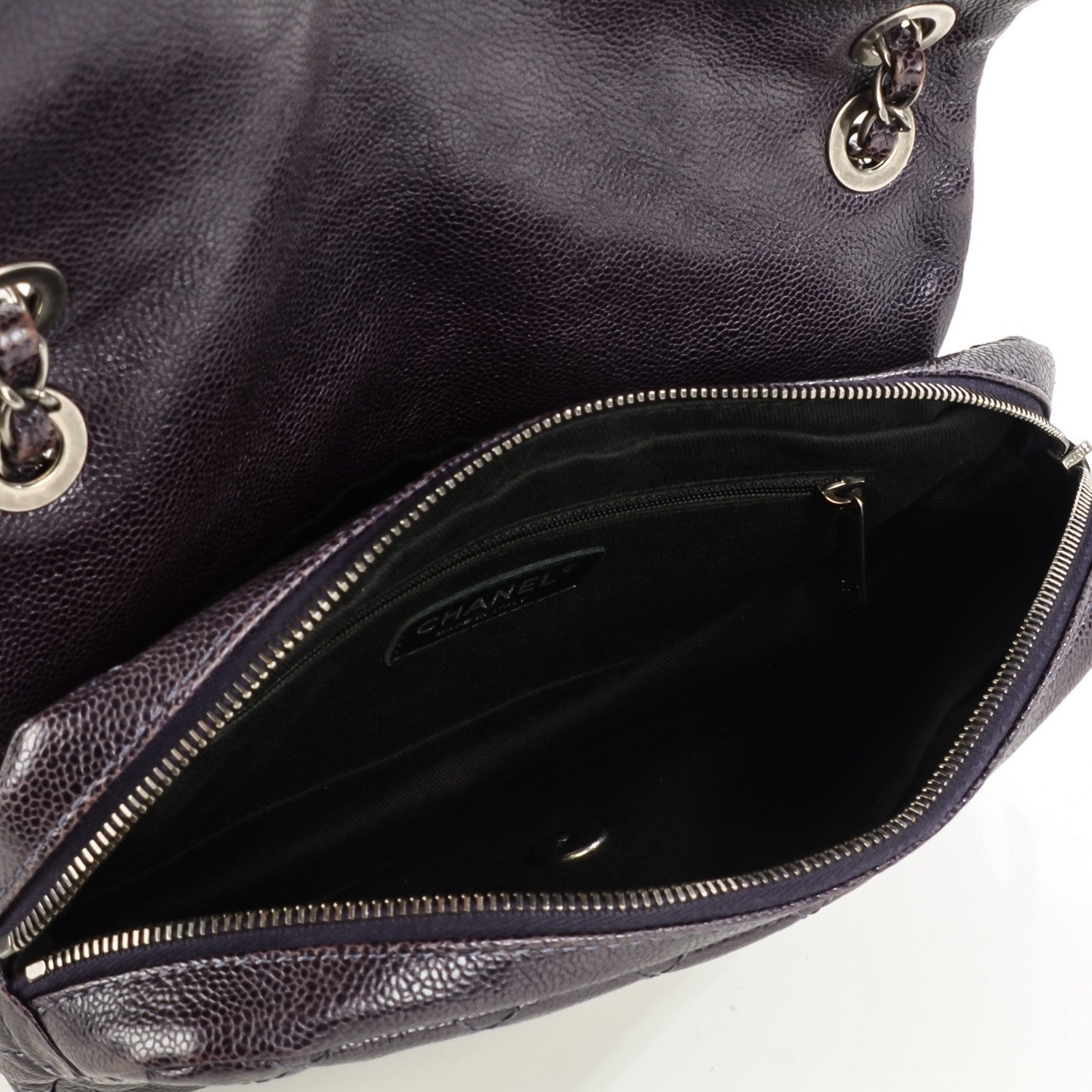 Chanel Iridescent Caviar Quilted Small Chic Flap Dark Purple 7 of 9