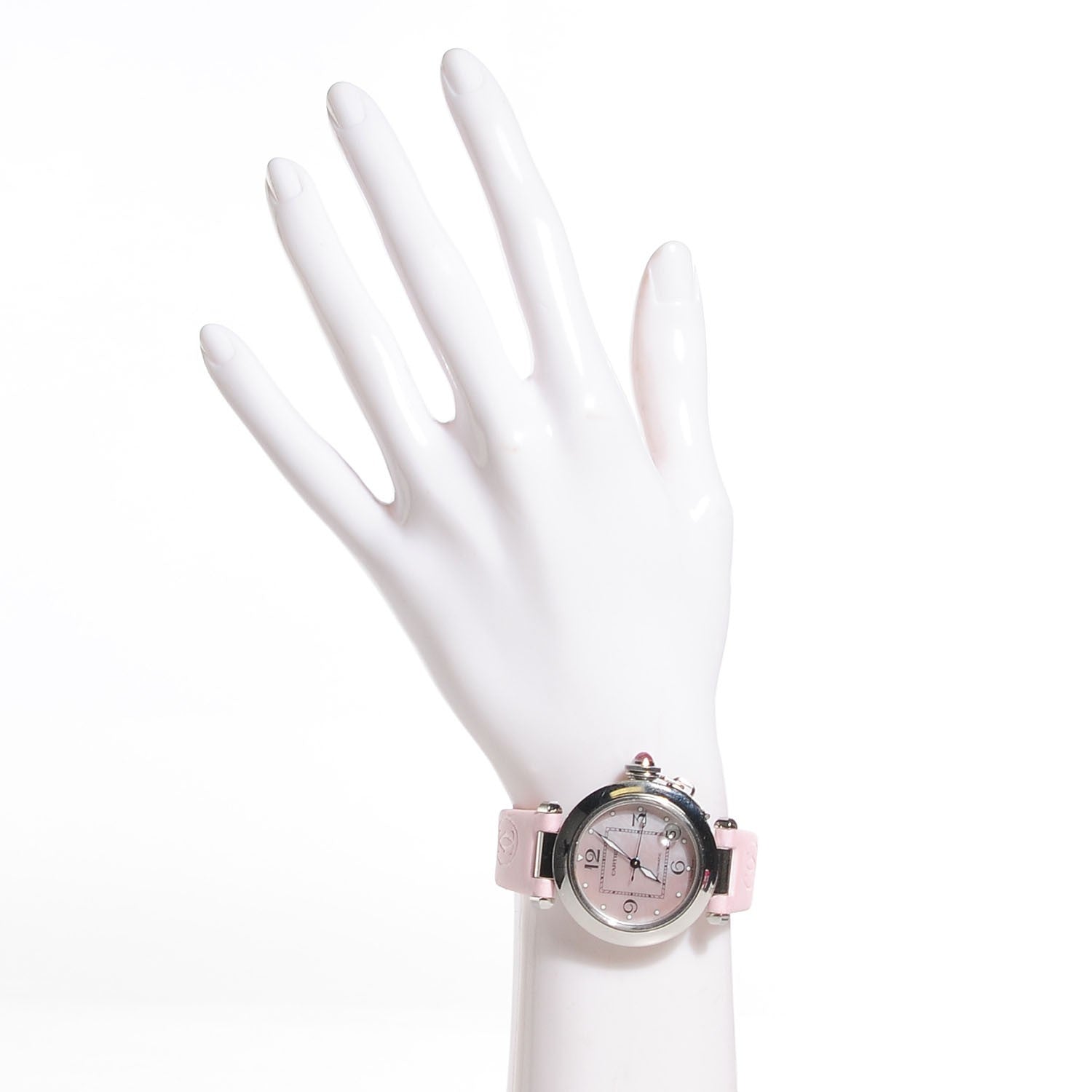 Cartier Stainless Steel Satin Mother of Pearl 35mm Miss Pasha Automatic Watch Pink 2 of 9