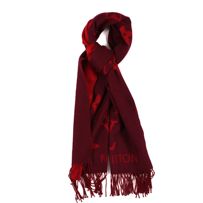 Louis Vuitton Cashmere Monogram Reykjavik Scarf Cherry 1 of 3