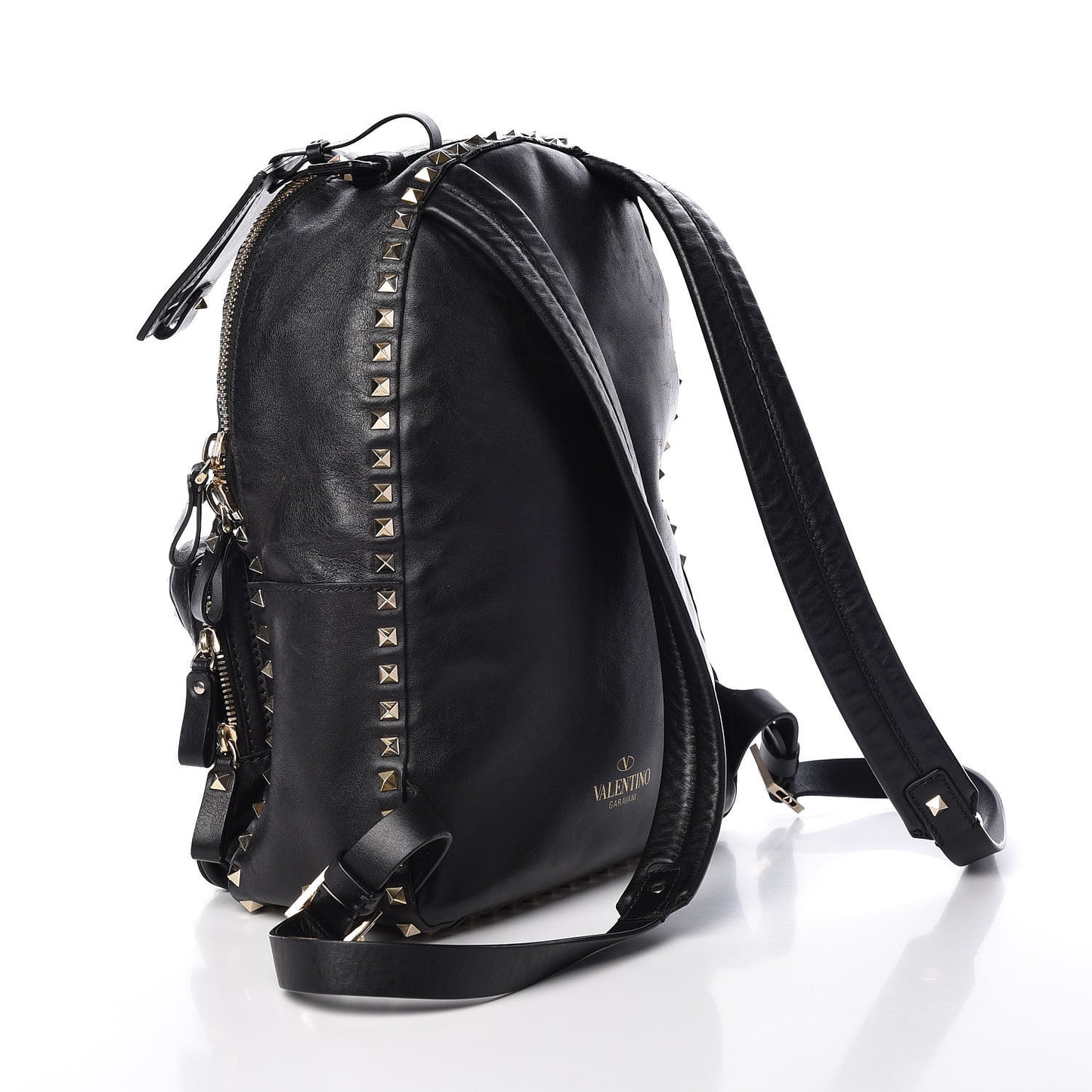 Vitello Medium Rockstud Backpack Black