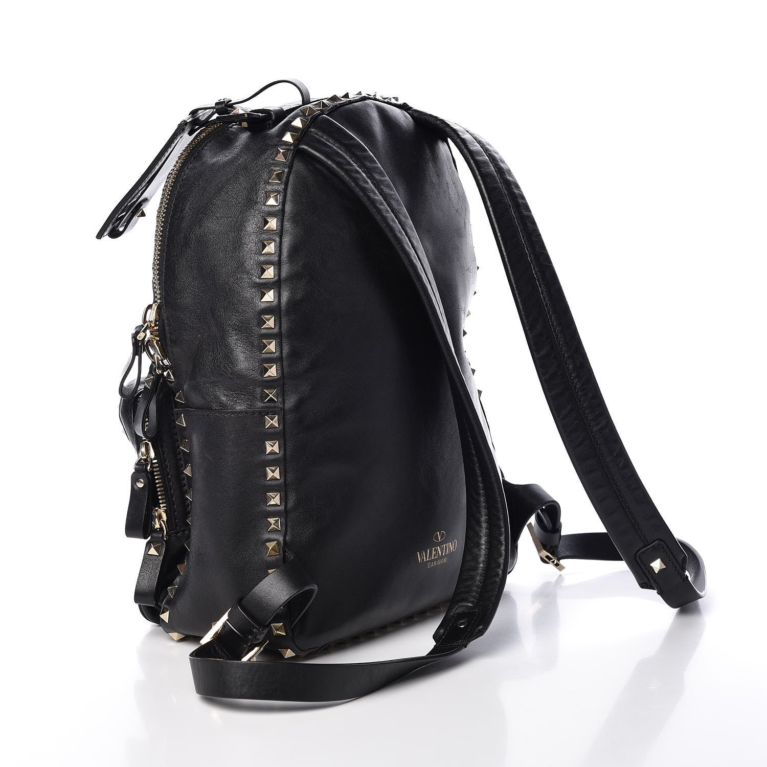 Valentino Garavani Vitello Medium Rockstud Backpack Black 3 of 13
