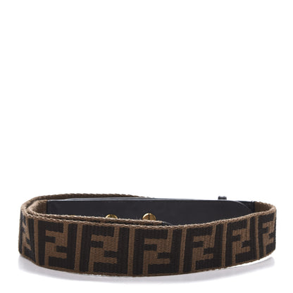 Fendi Ribbon Vitello Century FF 1974 Flat Studded Strap You Fango Marrone Ebano 2 of 7