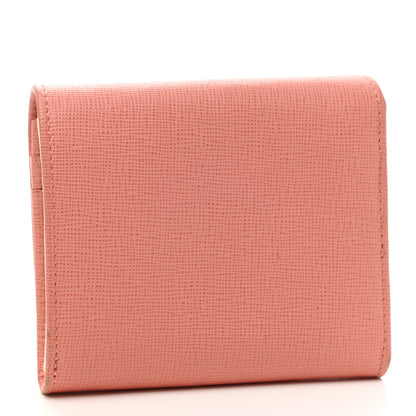Fendi Vitello Elite Bi-Color Compact Wallet Pesca White 3 of 11