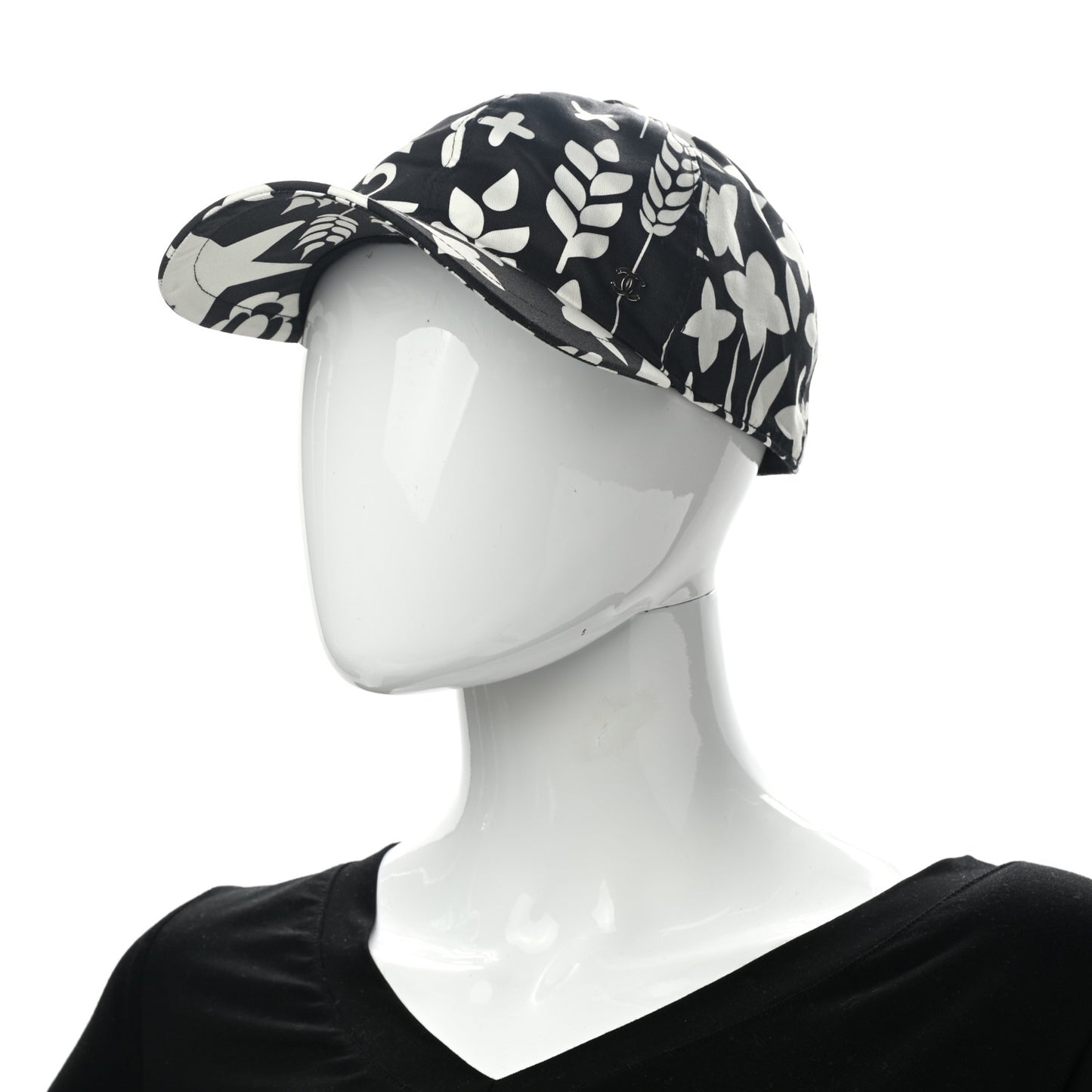 Cotton Cap Hat Black White