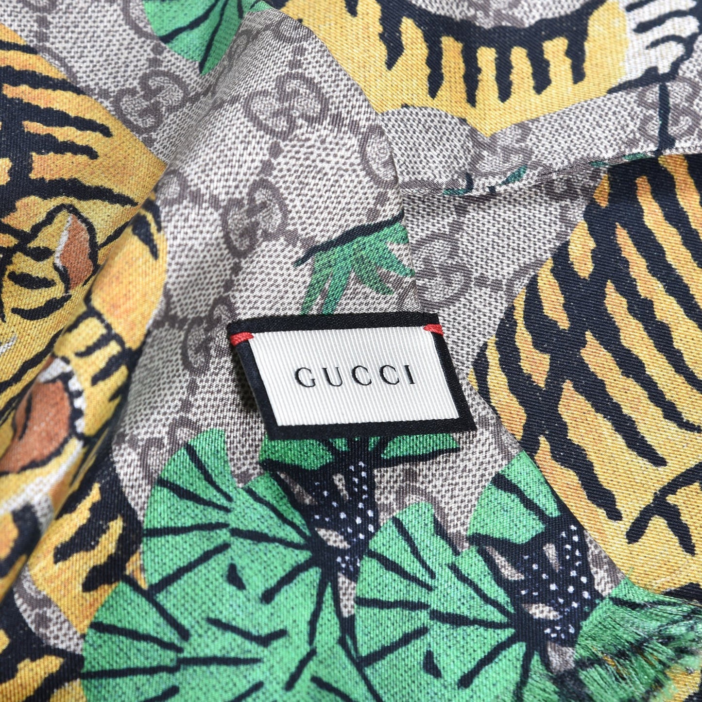 Silk GG Supreme Bengal Print Scarf Beige