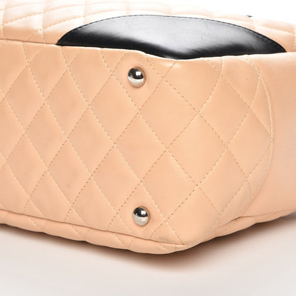 Chanel Calfskin Quilted Large Cambon Bowler Beige Black 9 of 9
