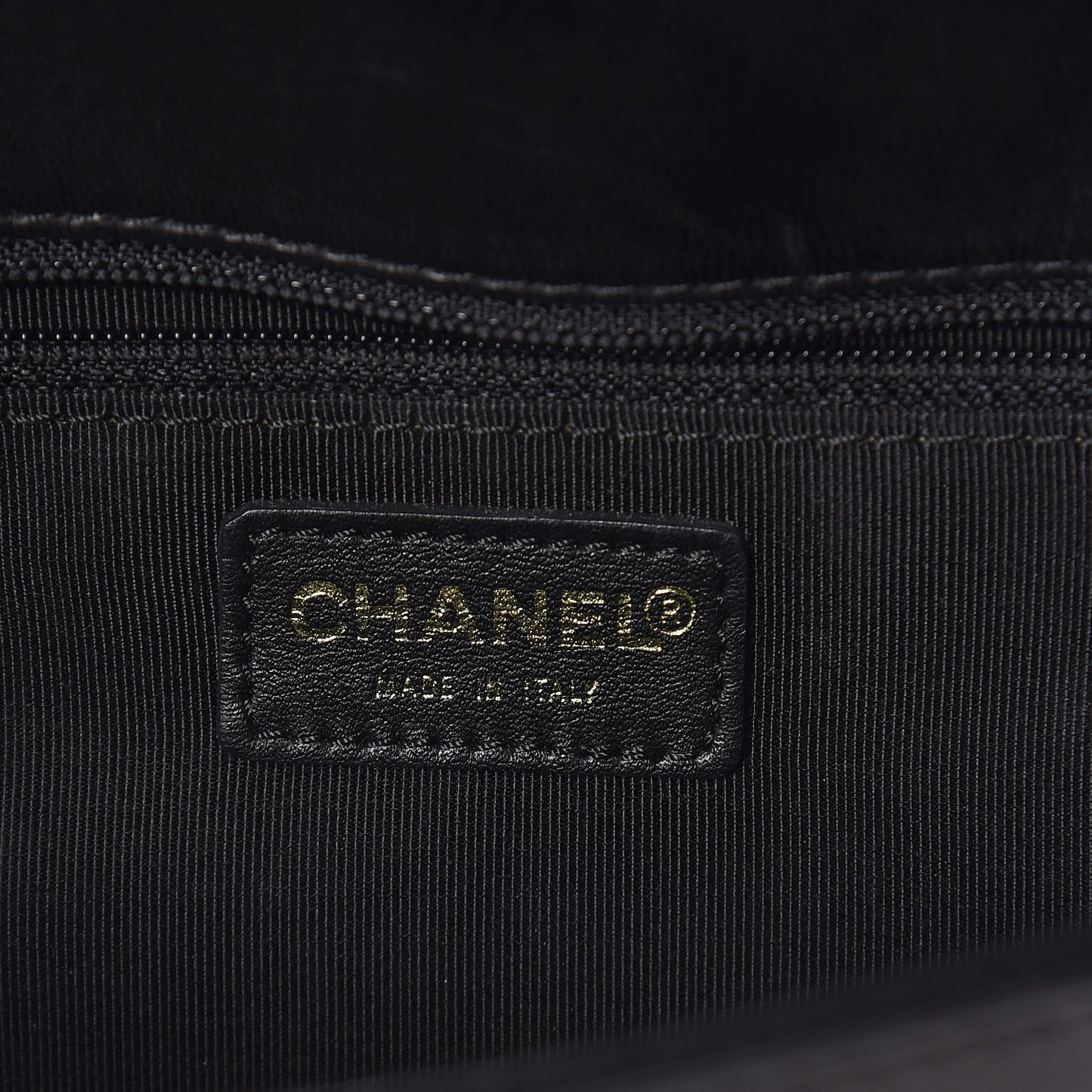Lambskin Quilted CC Chocolate Bar Flap Black