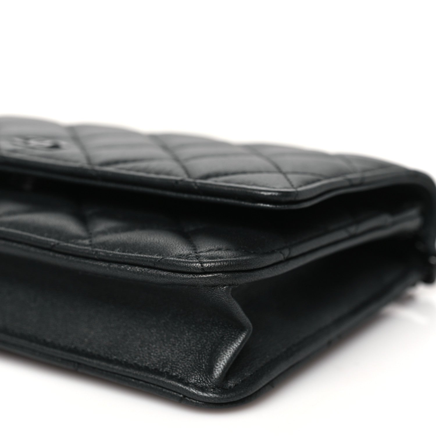 Chanel Iridescent Lambskin Quilted Wallet On Chain WOC So Black 11 of 12